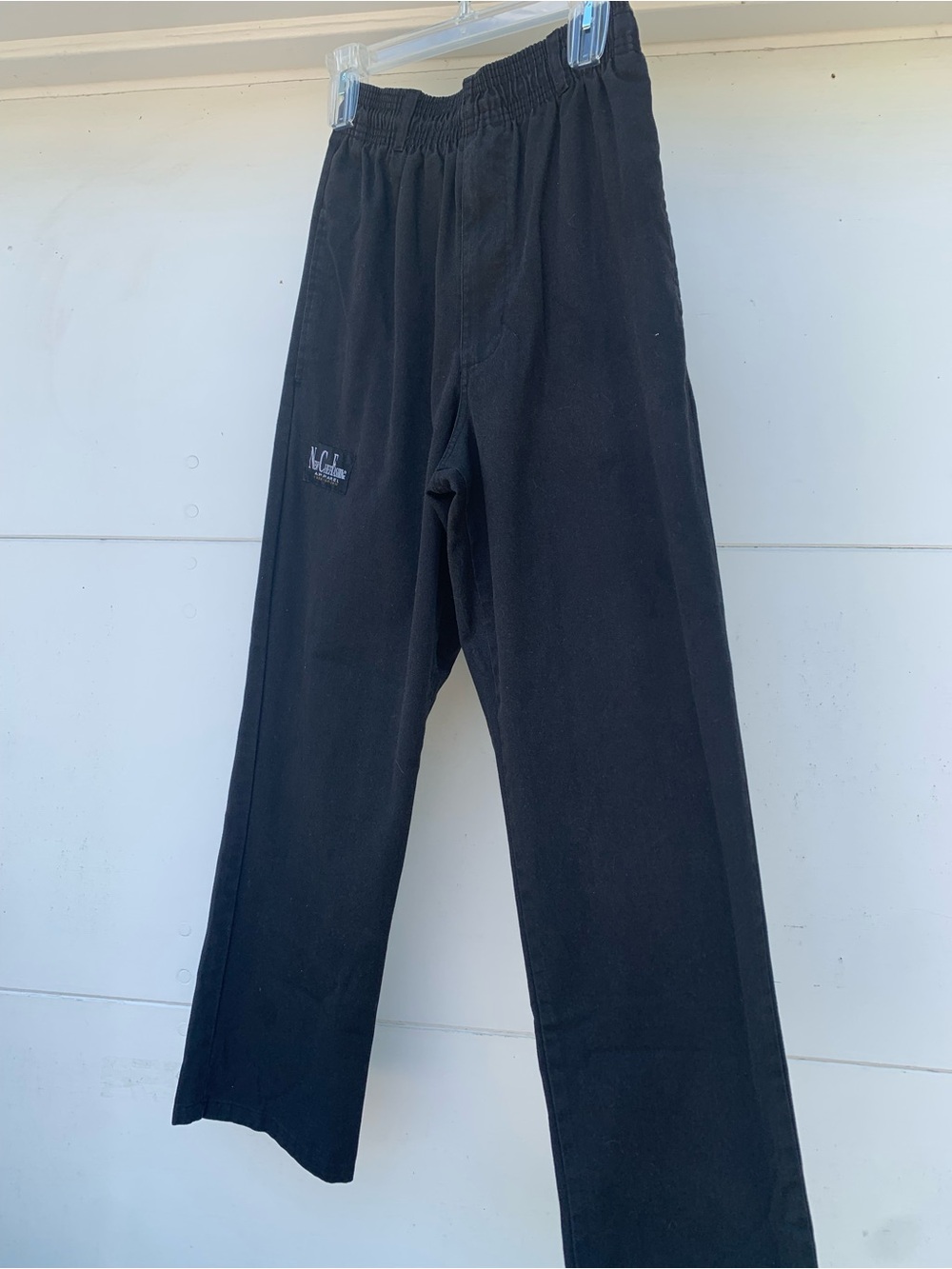 Black Elastic-Waist Chef Pants